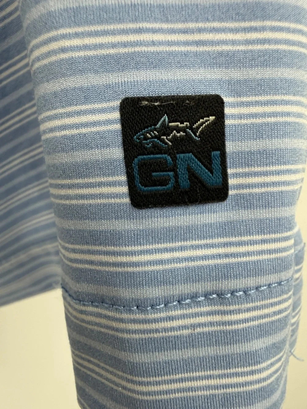 Blue Striped Polo Shirt - Men's Casual Golf Polo
